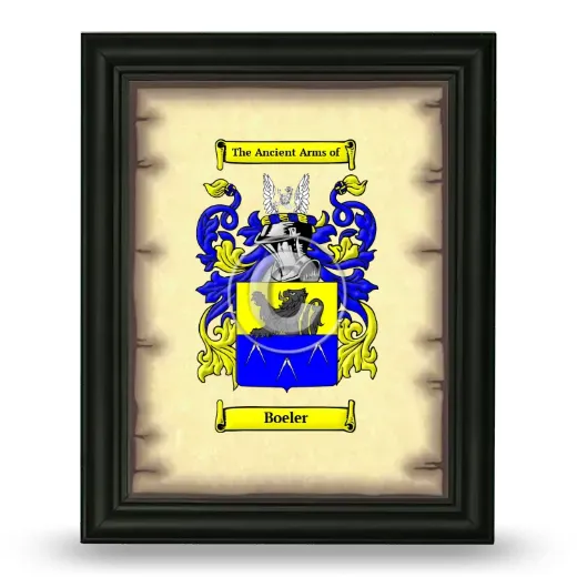 Boeler Coat of Arms Framed - Black