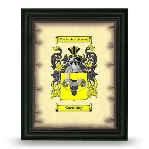 Boenning Coat of Arms Framed - Black