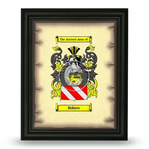 Bohrer Coat of Arms Framed - Black