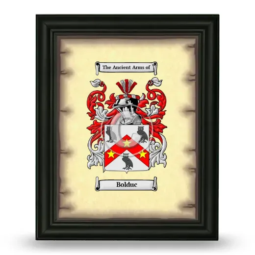 Bolduc Coat of Arms Framed - Black