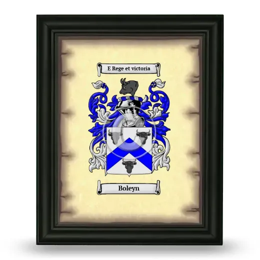 Boleyn Coat of Arms Framed - Black