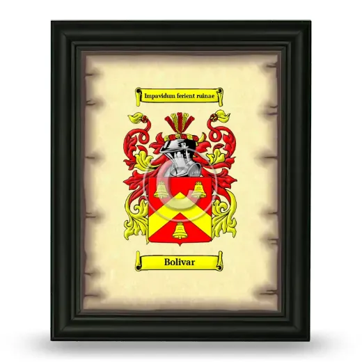 Bolivar Coat of Arms Framed - Black