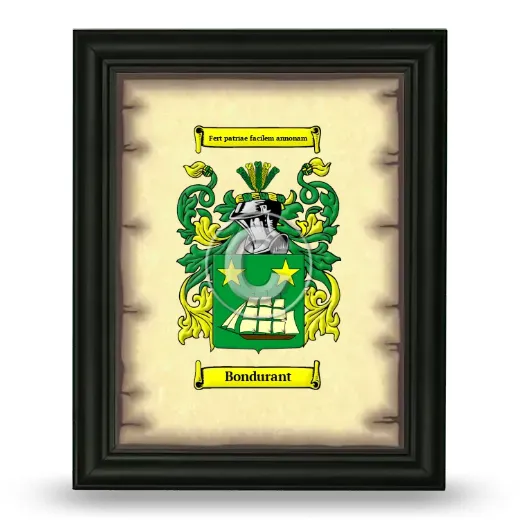 Bondurant Coat of Arms Framed - Black