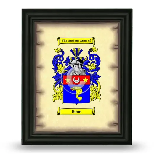 Bone Coat of Arms Framed - Black