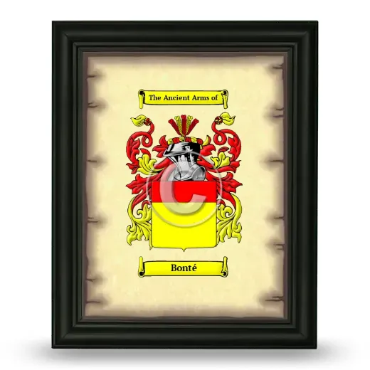 Bonté Coat of Arms Framed - Black