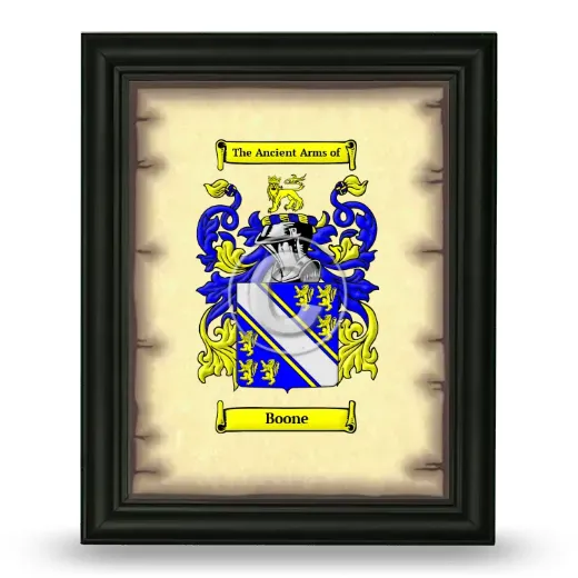 Boone Coat of Arms Framed - Black