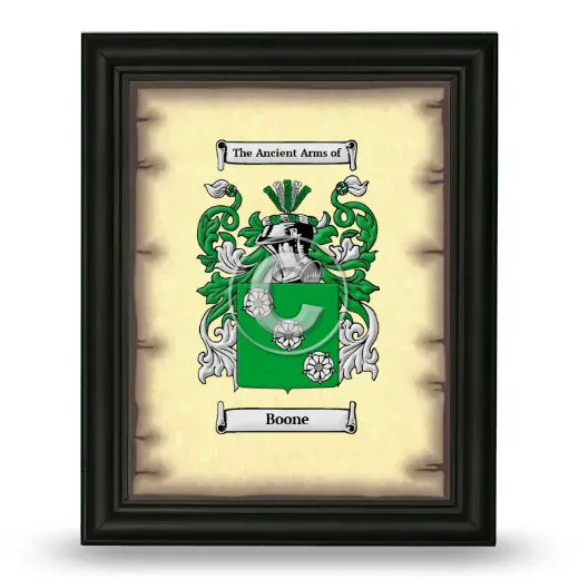 Boone Coat of Arms Framed - Black
