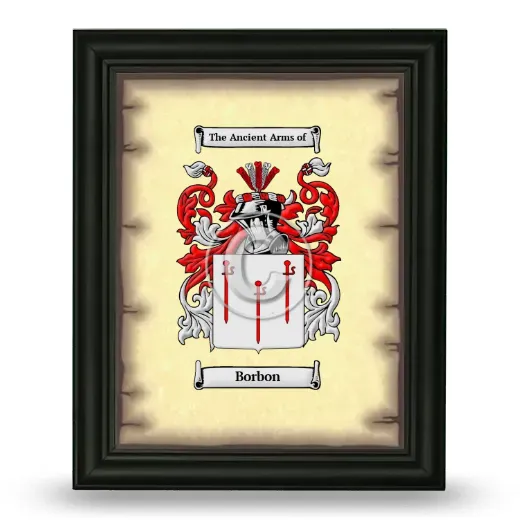 Borbon Coat of Arms Framed - Black