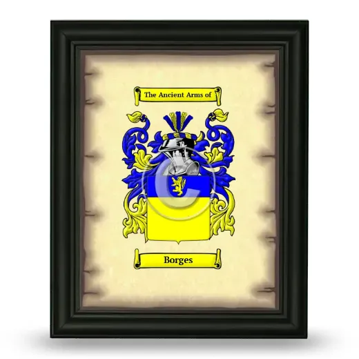Borges Coat of Arms Framed - Black