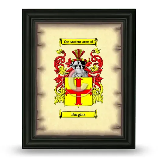 Borgias Coat of Arms Framed - Black