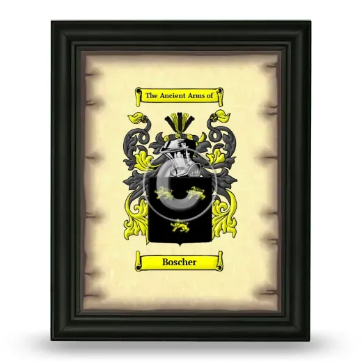 Boscher Coat of Arms Framed - Black