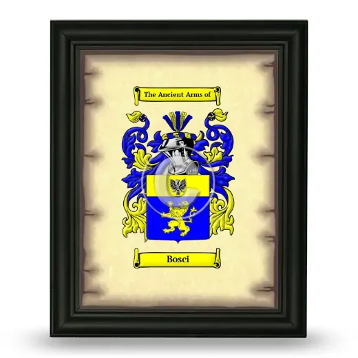 Bosci Coat of Arms Framed - Black