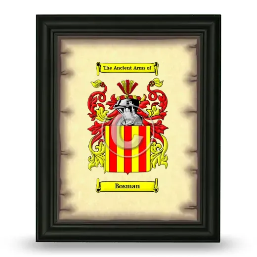 Bosman Coat of Arms Framed - Black
