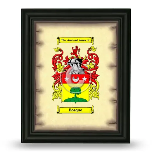 Bosque Coat of Arms Framed - Black