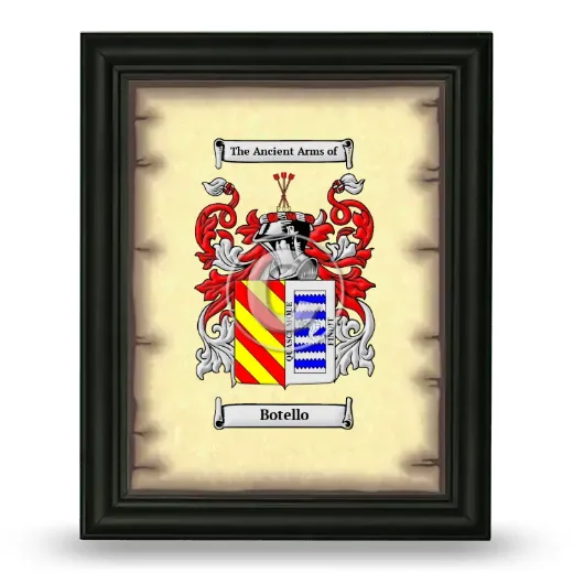 Botello Coat of Arms Framed - Black