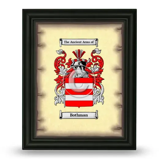 Bothman Coat of Arms Framed - Black
