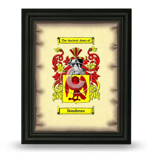Boudreau Coat of Arms Framed - Black