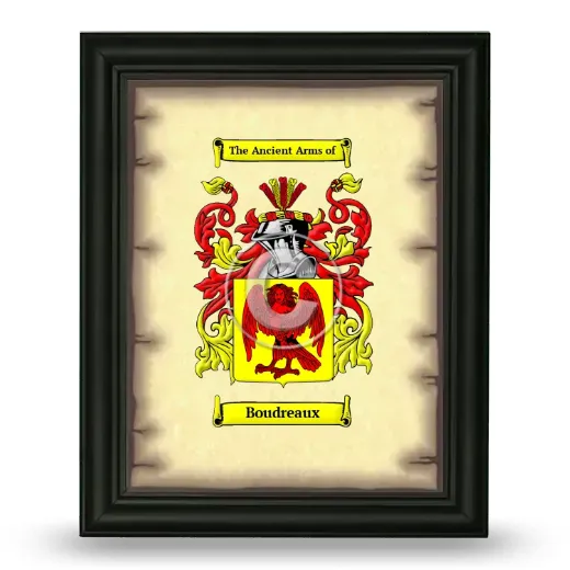 Boudreaux Coat of Arms Framed - Black