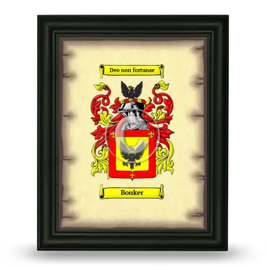 Bouker Coat of Arms Framed - Black