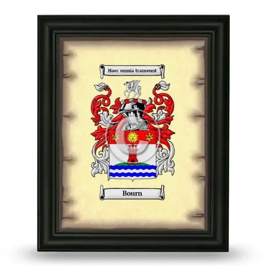 Bourn Coat of Arms Framed - Black