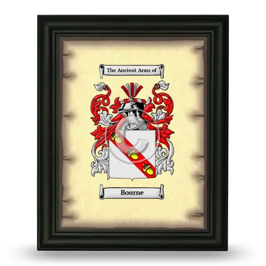 Bourne Coat of Arms Framed - Black