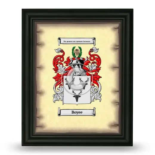 Boyee Coat of Arms Framed - Black
