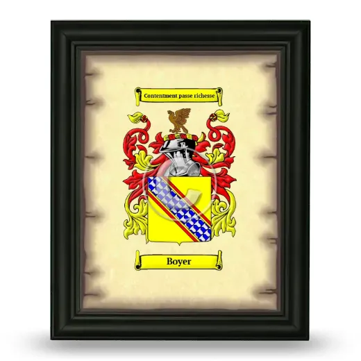 Boyer Coat of Arms Framed - Black