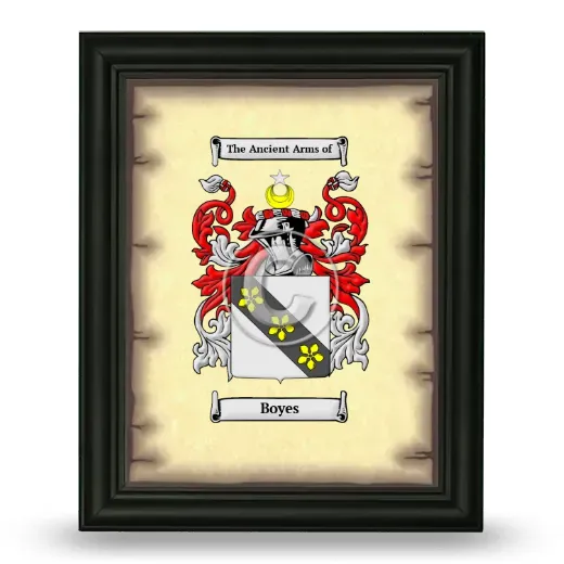 Boyes Coat of Arms Framed - Black