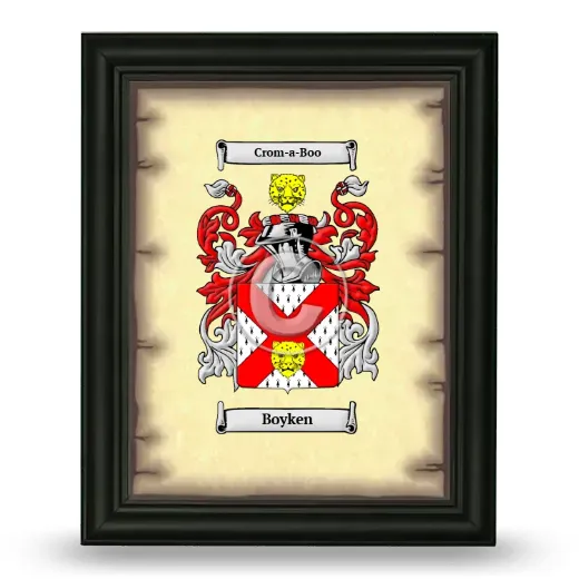 Boyken Coat of Arms Framed - Black