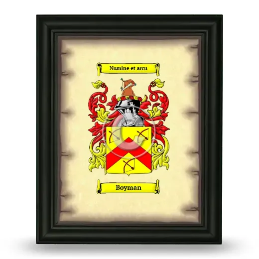 Boyman Coat of Arms Framed - Black