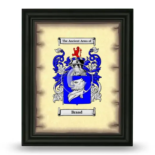 Braad Coat of Arms Framed - Black