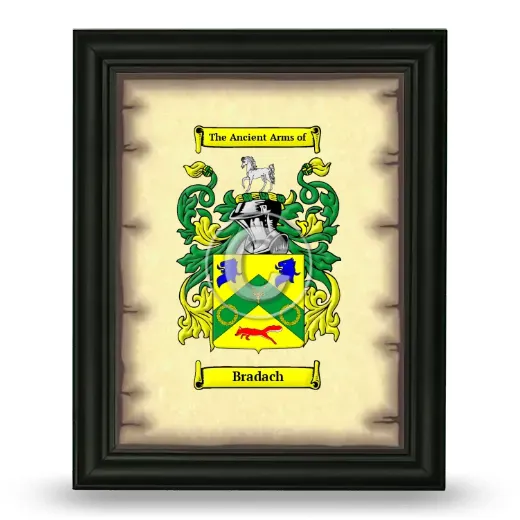 Bradach Coat of Arms Framed - Black