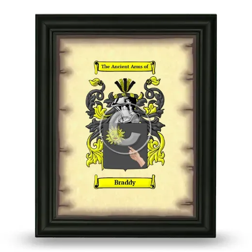 Braddy Coat of Arms Framed - Black