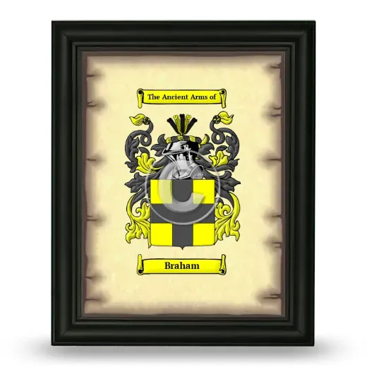 Braham Coat of Arms Framed - Black