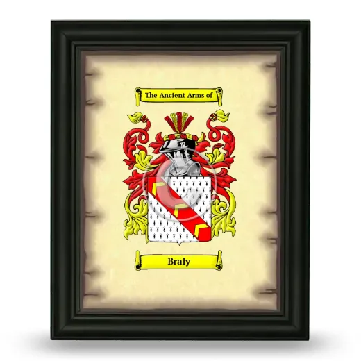 Braly Coat of Arms Framed - Black