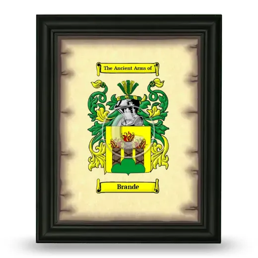 Brande Coat of Arms Framed - Black