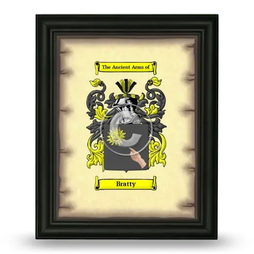 Bratty Coat of Arms Framed - Black