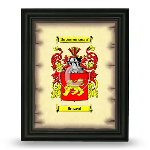 Brazeal Coat of Arms Framed - Black