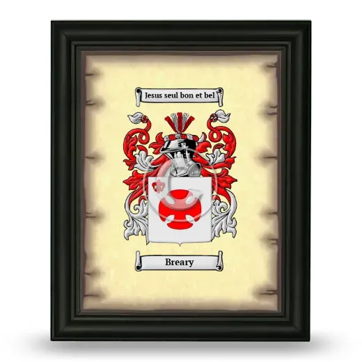 Breary Coat of Arms Framed - Black