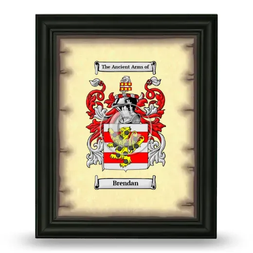 Brendan Coat of Arms Framed - Black