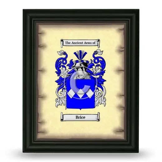 Brice Coat of Arms Framed - Black
