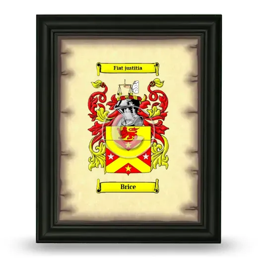 Brice Coat of Arms Framed - Black