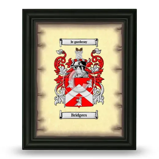 Bridgers Coat of Arms Framed - Black