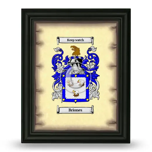 Briones Coat of Arms Framed - Black