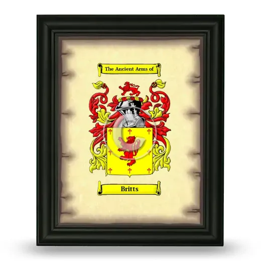Britts Coat of Arms Framed - Black