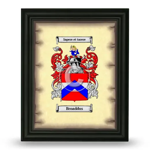 Broaddus Coat of Arms Framed - Black
