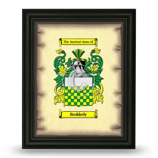 Brokkely Coat of Arms Framed - Black
