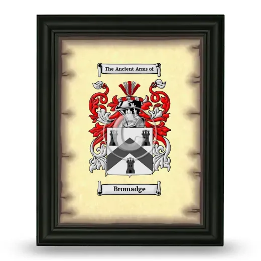 Bromadge Coat of Arms Framed - Black