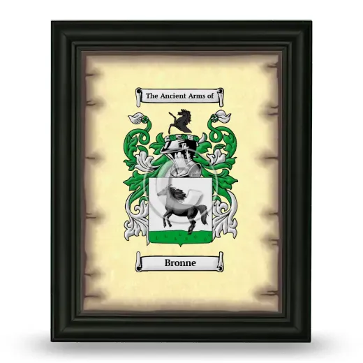 Bronne Coat of Arms Framed - Black
