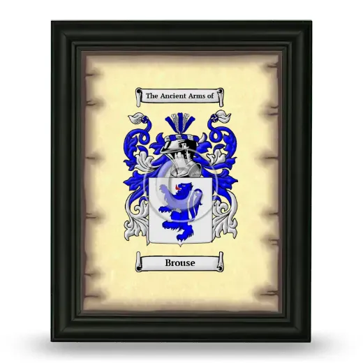 Brouse Coat of Arms Framed - Black